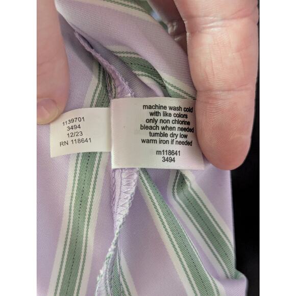 NWT Lane Bryant Striped Midi Dress Womens 22 Purple Green Balloon Sleeve Coastal - Picture 7 of 7